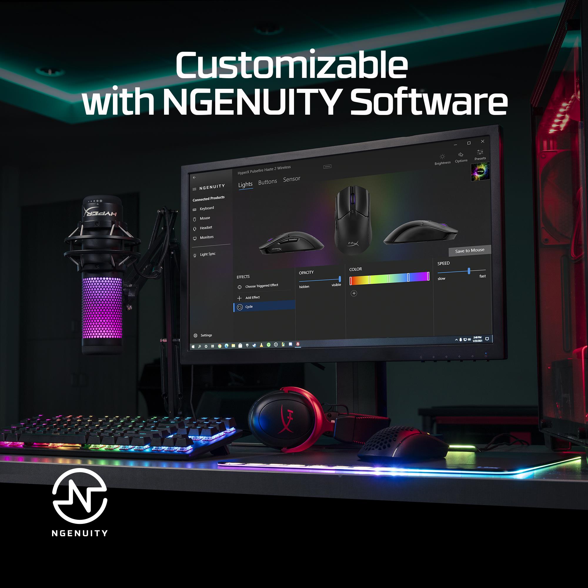 MOUSE USB OPTICAL WRL/PULSEFIRE HASTE 2 BLACK HYPERX - Image 3