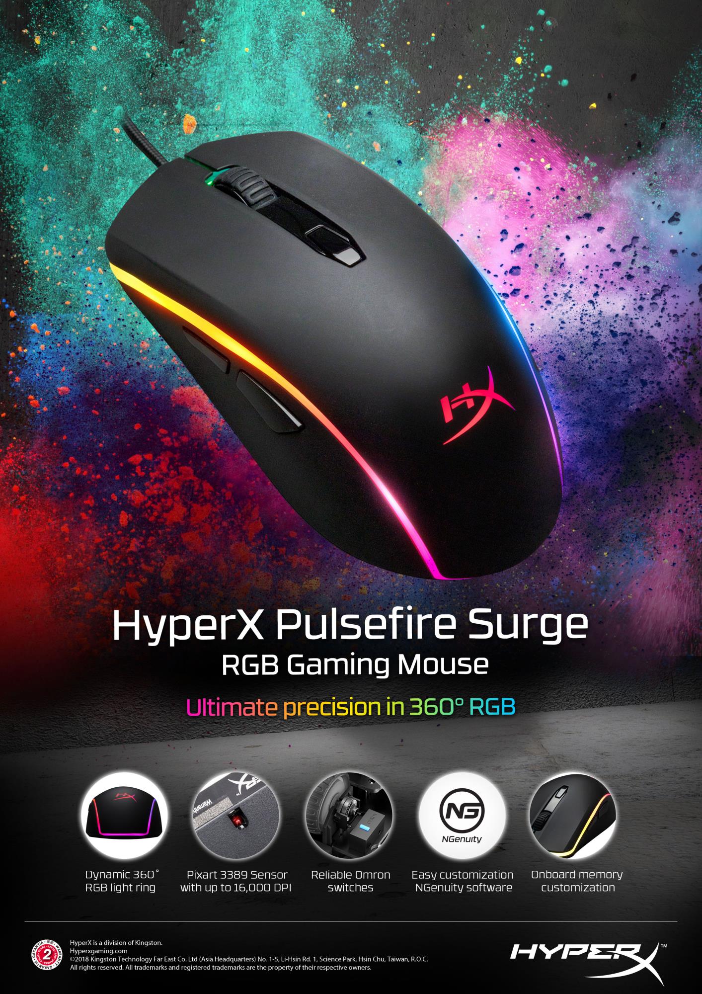 MOUSE USB OPTICAL PULSEFIRE/SURGE HX-MC002B HYPERX - Image 9