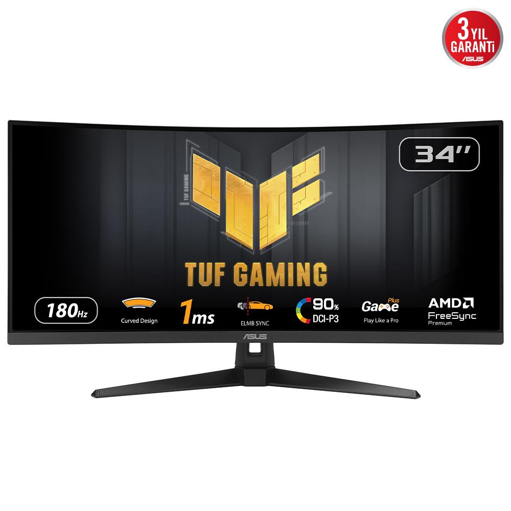 LCD Monitor ASUS TUF VG34VQ3B 34" /Curved Panel VA 3440x1440 16:9 180Hz 1 ms Speakers 90LM0AA0-B01170