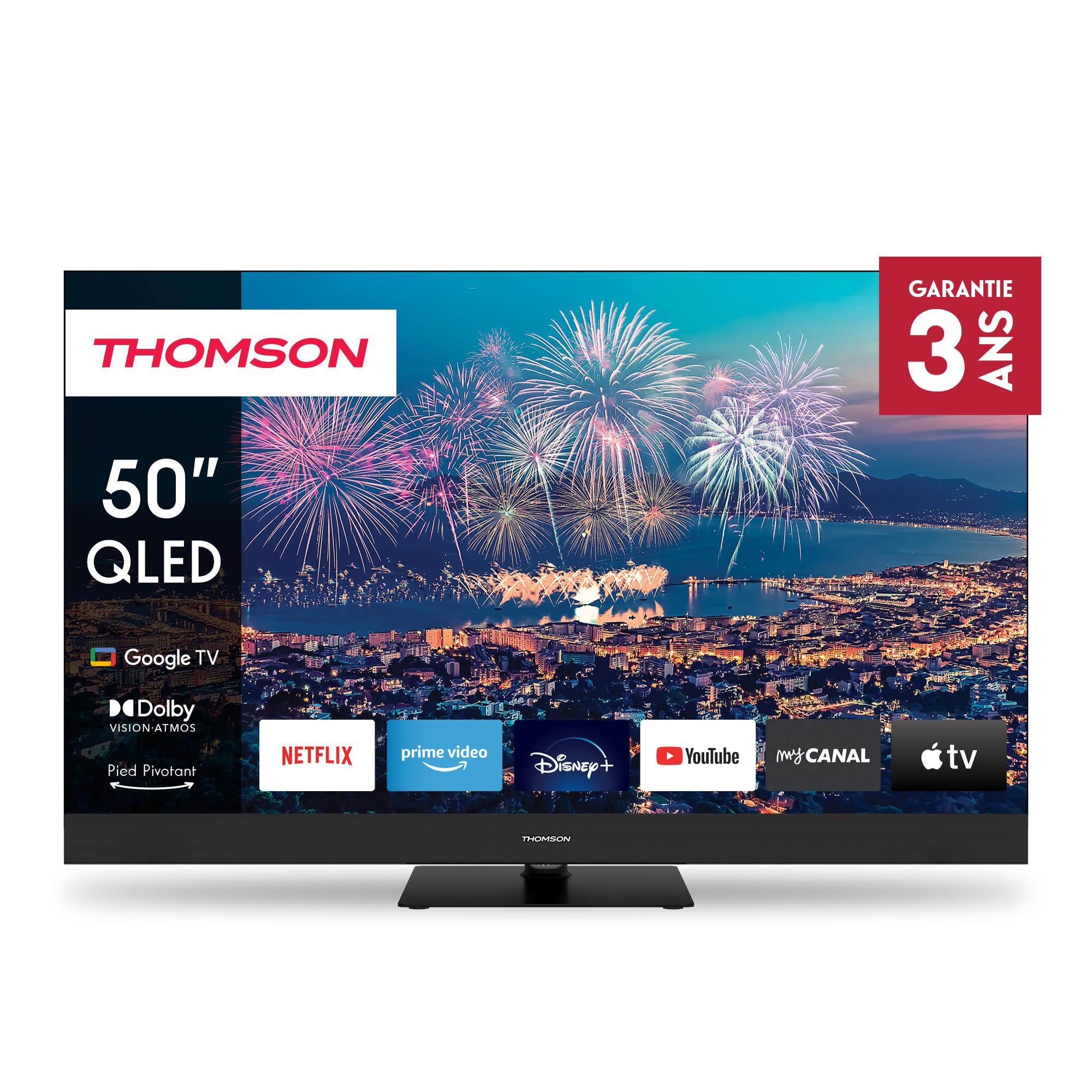 TV Set THOMSON 50" 4K/Smart QLED 3840x2160 Wireless LAN Bluetooth Google TV Black 50QG6C14