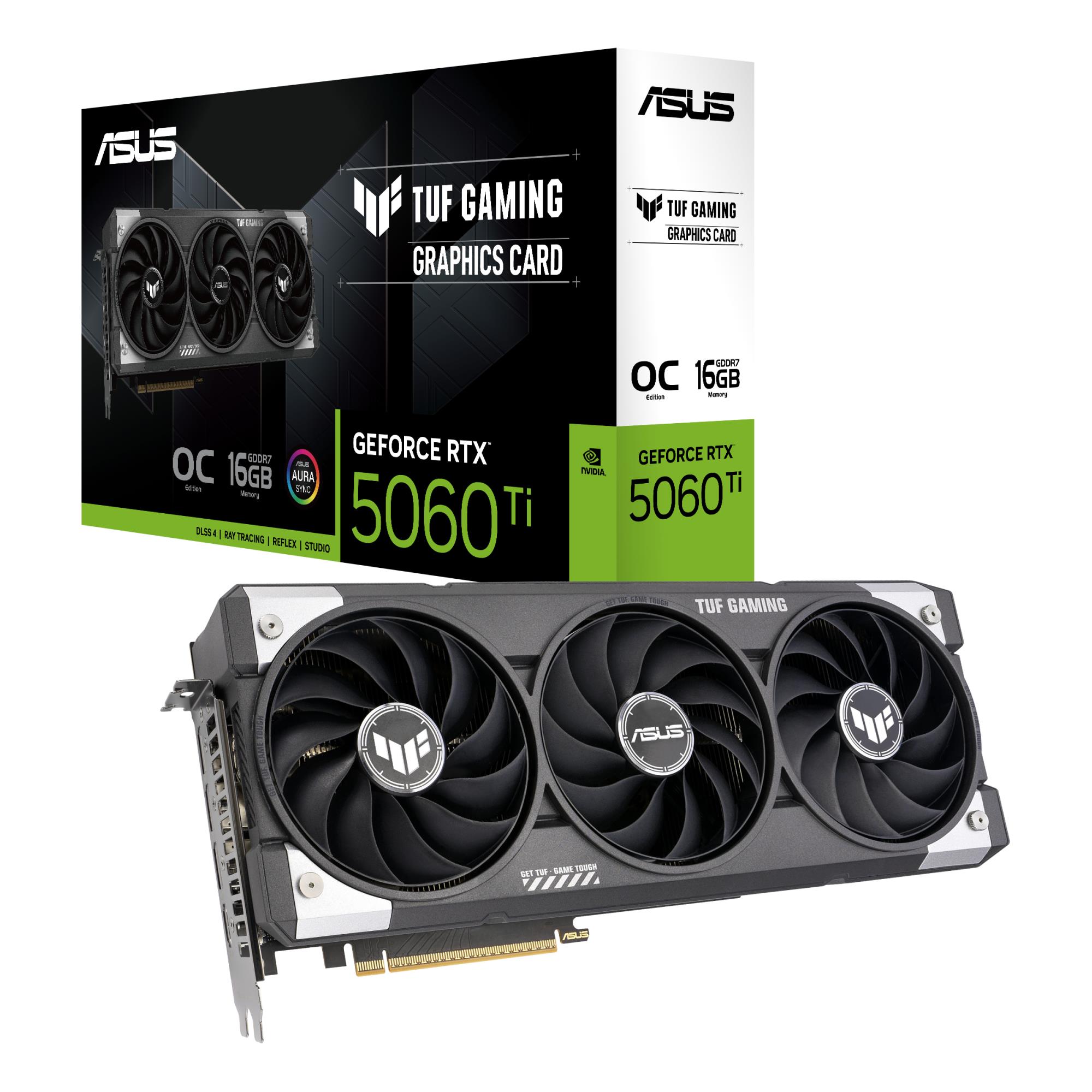ASUS NVIDIA Ge Force RTX 5060 Ti 16 GB GDDR7 128 bit PCIE 5.0 16x Triple slot Fansink 1x HDMI 3x Display Port TUF-RTX5060TI-O16G - Image 4