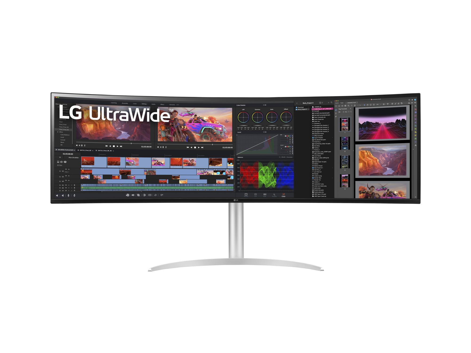 LCD Monitor LG 49WQ95C-W 49" Curved Panel IPS 5120x1440 32:9 Matte 5 ms Speakers Swivel Height adjustable Tilt 49WQ95C-W