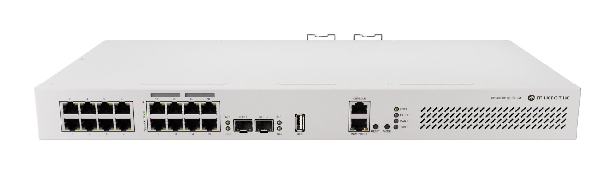 Switch MIKROTIK CRS418-8P-8G-2S+RM Type L3 Po E ports 8 CRS4188P8G-2S+5AXQ2AXQ-RM - Image 3