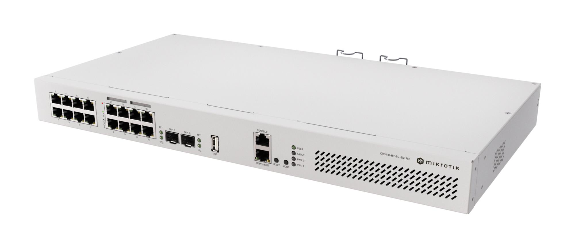 Switch MIKROTIK CRS418-8P-8G-2S+RM Type L3 Po E ports 8 CRS4188P8G-2S+5AXQ2AXQ-RM