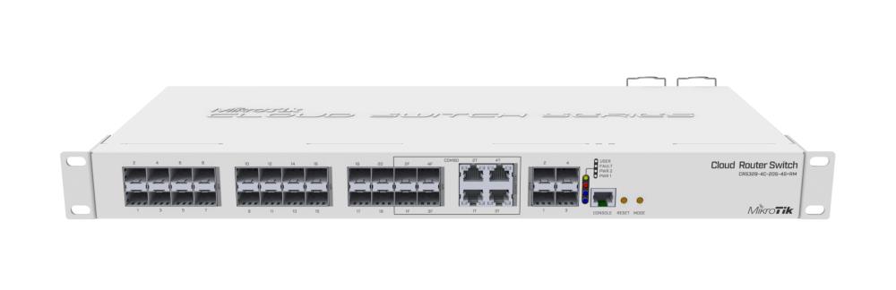 Switch MIKROTIK CRS328-4C-20S-4S+RM Type L2 Rack 1U 4x10/100/1000BASE-T/SFP combo 20x SFP 4x SFP+ 1x RJ45 CRS328-4C-20S-4S+RM